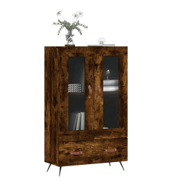 Buffet haut chêne fumé 69,5x31x115 cm bois d'ingénierie