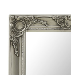 Miroir mural style baroque 60x60 cm Argenté