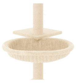 Arbre à chat avec griffoirs en sisal crème 72 cm