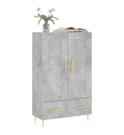 Buffet haut gris béton 69,5x31x115 cm bois d'ingénierie