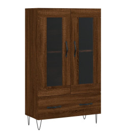 Buffet haut chêne marron 69,5x31x115 cm bois d'ingénierie