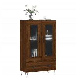 Buffet haut chêne marron 69,5x31x115 cm bois d'ingénierie