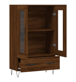 Buffet haut chêne marron 69,5x31x115 cm bois d'ingénierie