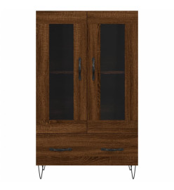 Buffet haut chêne marron 69,5x31x115 cm bois d'ingénierie