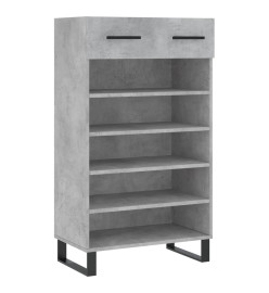 Armoire à chaussures gris béton 60x35x105 cm bois d'ingénierie