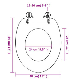 Siège de toilette avec Couvercle MDF Étoile de mer