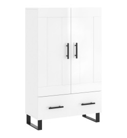 Buffet haut blanc brillant 69,5x31x115 cm bois d'ingénierie