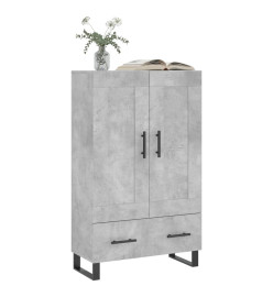 Buffet haut gris béton 69,5x31x115 cm bois d'ingénierie