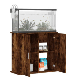 Support pour aquarium chêne fumé 81x36x73 cm bois d'ingénierie