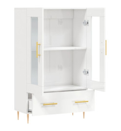 Buffet haut blanc brillant 69,5x31x115 cm bois d'ingénierie