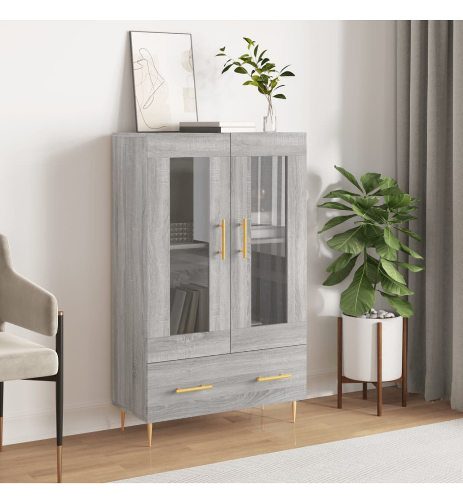 Buffet haut sonoma gris 69,5x31x115 cm bois d'ingénierie