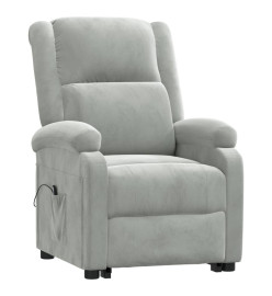 Fauteuil gris clair velours