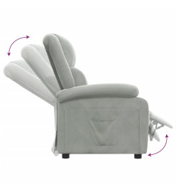 Fauteuil inclinable gris clair velours