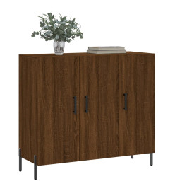 Buffet chêne marron 90x34x80 cm bois d'ingénierie