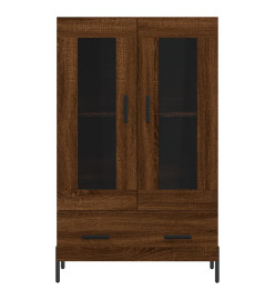 Buffet haut chêne marron 69,5x31x115 cm bois d'ingénierie