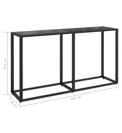 Table console Noir 140x35x75,5 cm Verre trempé