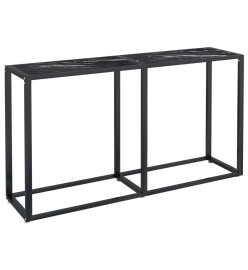 Table console Marbre noir 140x35x75,5 cm Verre trempé