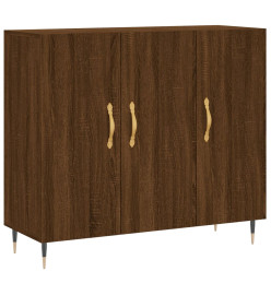 Buffet chêne marron 90x34x80 cm bois d'ingénierie