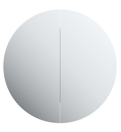 Armoire de salle de bain miroir rond et LED Gris 40x40x17,5 cm