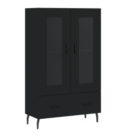 Buffet haut noir 69,5x31x115 cm bois d'ingénierie