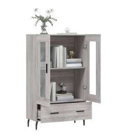 Buffet haut sonoma gris 69,5x31x115 cm bois d'ingénierie