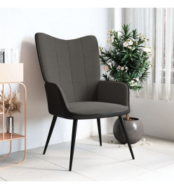 Chaise de relaxation Gris foncé Velours et PVC