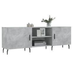 Meuble TV gris béton 150x30x50 cm bois d'ingénierie