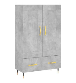 Buffet haut gris béton 69,5x31x115 cm bois d'ingénierie