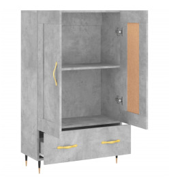 Buffet haut gris béton 69,5x31x115 cm bois d'ingénierie