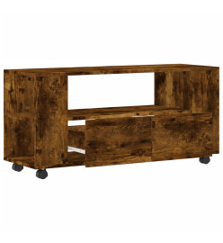 Meuble TV chêne fumé 102x34,5x43 cm bois d'ingénierie