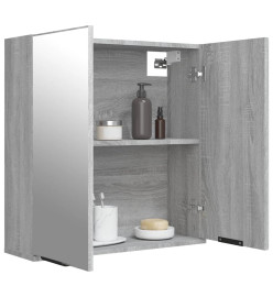 Armoire à miroir de salle de bain Sonoma gris 64x20x67 cm