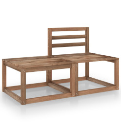 Salon de jardin 2 pcs Marron Bois de pin imprégné