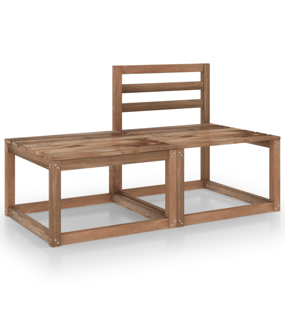 Salon de jardin 2 pcs Marron Bois de pin imprégné Salon de jardin 2 pcs Marron Bois de pin imprégné