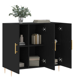 Buffet noir 90x34x80 cm bois d'ingénierie