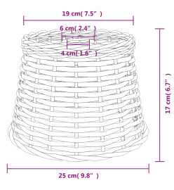 Abat-jour marron Ø25x17 cm osier