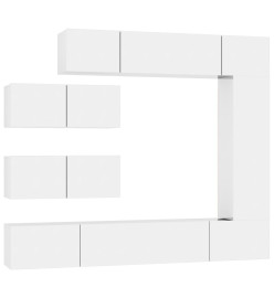 Ensemble de meubles TV 7 pcs Blanc brillant Bois d'ingénierie