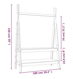 Porte-vêtements Blanc 100x45,5x150 cm Bois de pin massif