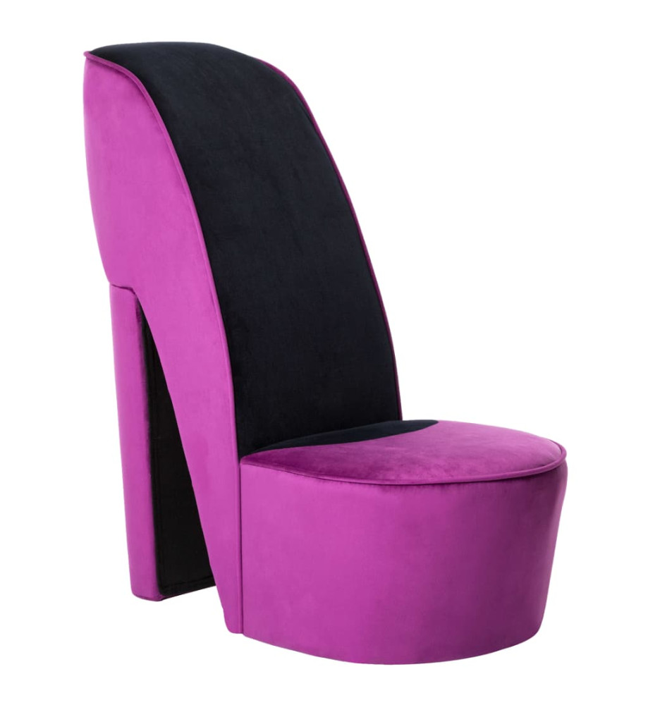 Chaise en forme de chaussure à talon haut Violet Velours