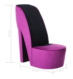 Chaise en forme de chaussure à talon haut Violet Velours