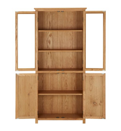 Bibliothèque avec 4 portes 80x35x180 cm Bois de chêne et verre