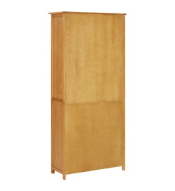 Bibliothèque avec 4 portes 80x35x180 cm Bois de chêne et verre