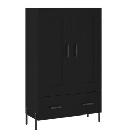 Buffet haut noir 69,5x31x115 cm bois d'ingénierie