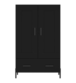 Buffet haut noir 69,5x31x115 cm bois d'ingénierie