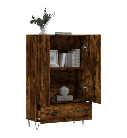 Buffet haut chêne fumé 69,5x31x115 cm bois d'ingénierie