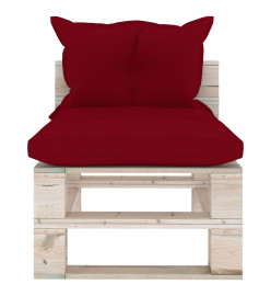 Salon de jardin palette 8 pcs avec coussins bois de pin