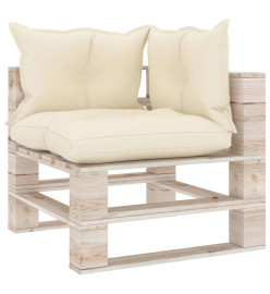 Salon de jardin palette 8 pcs avec coussins bois de pin