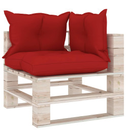 Salon de jardin palette 9 pcs avec coussins bois de pin