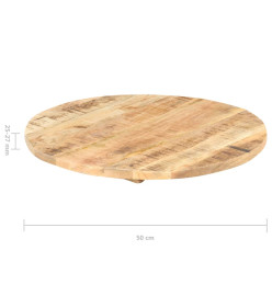 Dessus de table Bois de manguier solide Rond 25-27 mm 50 cm