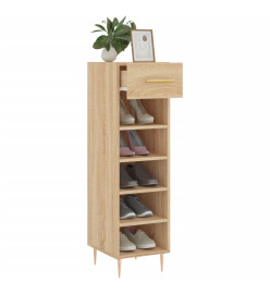 Armoire à chaussures chêne sonoma 30x35x105cm bois d'ingénierie