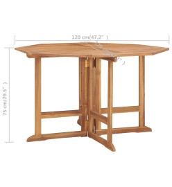 Mobilier à dîner d'extérieur pliable 7 pcs Bois solide de teck